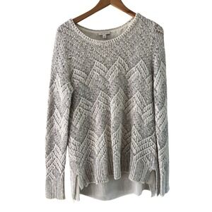 Lucky‎ Brand Knit Sweater Pullover Geometric Pattern Long Sleeve Top XL